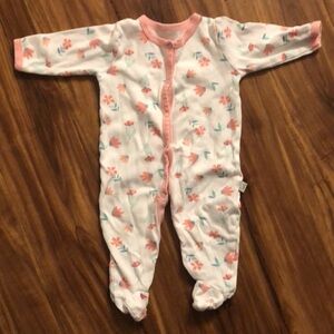 Baby girl long sleeved button up onesie